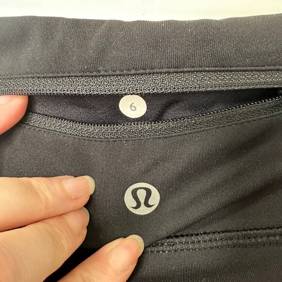 Sz 6 Lululemon Speed Tight IV Black Leggings Ruched Ankle Running Yoga Pants - Picture 6 of 7